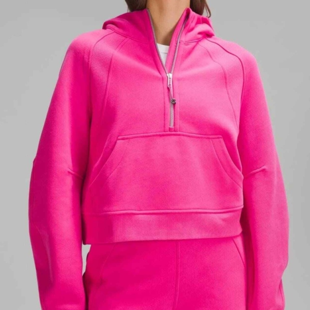 Lululemon scuba sonic pink oversized funnel neck half zip